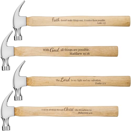 Lothee Christlicher Klauenhammer mit Bibelversen und Gravur, Holzgriff, spirituelles Werkzeug, religiöses, praktisches Werkzeug, Urlaubsschätzung, Geschenk für Vater, Ehemann, Kollegen, Mitarbeiter von Lothee
