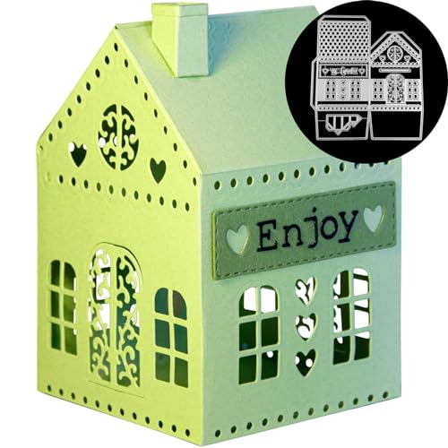 3D Haus Metall Stanzschablone, Stanzformen, Stanzbögen, Prägeschablonen, Cutting Die Set, Stanzschablonen für DIY Scrapbooking, Fotoalbum Dekorative von Lotmouday