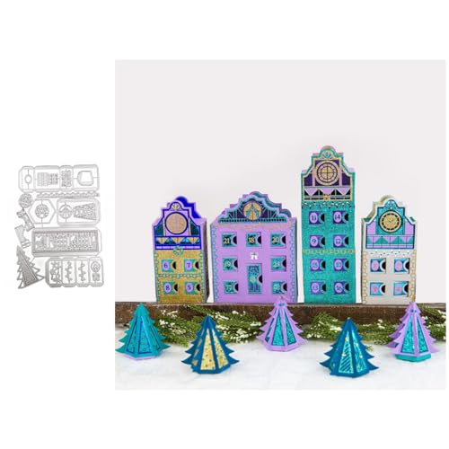 3D Haus Metall Stanzschablone, Stanzformen, Stanzbögen, Prägeschablonen, Cutting Die Set, Stanzschablonen für DIY Scrapbooking, Fotoalbum Dekorative von Lotmouday