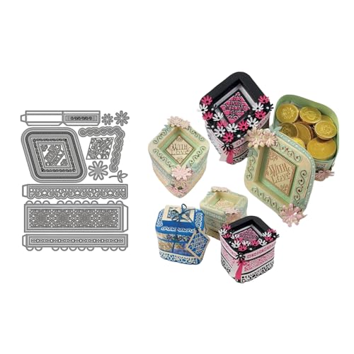 3D Kasten Metall Stanzschablone, Stanzformen, Stanzbögen, Prägeschablonen, Cutting Die Set, Stanzschablonen für DIY Scrapbooking, Fotoalbum Dekorative von Lotmouday