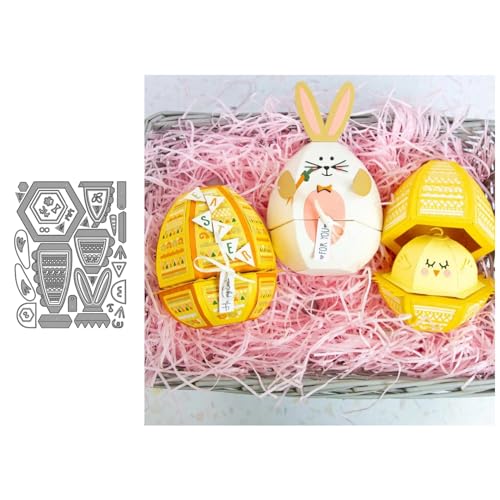 3D-Osterei Hase Metall Stanzschablone, Stanzformen, Stanzbögen, Prägeschablonen, Cutting Die Set, Stanzschablonen für DIY Scrapbooking, Fotoalbum Dekorative von Lotmouday