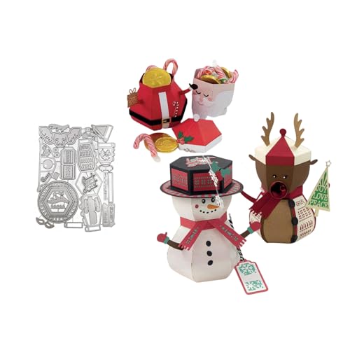 3D Weihnachten Schneemann Metall Stanzschablone, Stanzformen, Stanzbögen, Prägeschablonen, Cutting Die Set, Stanzschablonen für DIY Scrapbooking, Fotoalbum Dekorative von Lotmouday