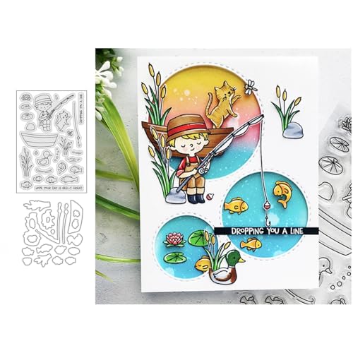 Anglerjunge Stempel und Stanzen Set, Stempel Stanzformen Sets Scrapbooking Prägeschablone Für DIY Scrapbooking Kunsthandwerk Anglerjunge Stempel und Stanzen Set, Stempel Stanzformen Sets Scrapbooking Prägeschablone Für DIY Scrapbooking Kunsthandwerk von Lotmouday