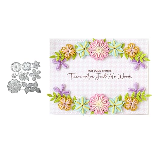 Blume Metall Stanzschablone, Stanzformen, Stanzbögen, Prägeschablonen, Cutting Die Set, Stanzschablonen für DIY Scrapbooking, Fotoalbum Dekorative von Lotmouday
