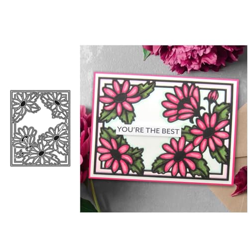 Blume Rahmen Metall Stanzschablone, Stanzformen, Stanzbögen, Prägeschablonen, Cutting Die Set, Stanzschablonen für DIY Scrapbooking, Fotoalbum Dekorative von Lotmouday