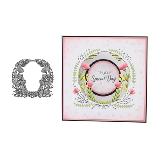 Blume Rahmen Metall Stanzschablone, Stanzformen, Stanzbögen, Prägeschablonen, Cutting Die Set, Stanzschablonen für DIY Scrapbooking, Fotoalbum Dekorative von Lotmouday
