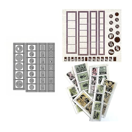 Briefmarken-Symbole Metall Stanzschablone, Stanzformen, Stanzbögen, Prägeschablonen, Cutting Die Set, Stanzschablonen für DIY Scrapbooking, Fotoalbum Dekorative von Lotmouday