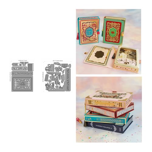 Buch Metall Stanzschablone, Stanzformen, Stanzbögen, Prägeschablonen, Cutting Die Set, Stanzschablonen für DIY Scrapbooking, Fotoalbum Dekorative von Lotmouday
