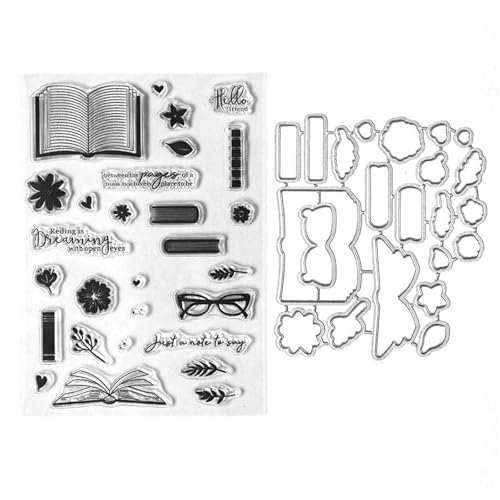 Bücher Stempel und Stanzen Set, Stempel Stanzformen Sets Scrapbooking Prägeschablone Für DIY Scrapbooking Kunsthandwerk Bücher Stempel und Stanzen Set, Stempel Stanzformen Sets Scrapbooking Prägeschablone Für DIY Scrapbooking Kunsthandwerk von Lotmouday