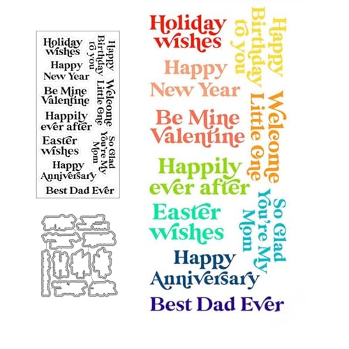 Englische Wörter Stempel und Stanzen Set, Stempel Stanzformen Sets Scrapbooking Prägeschablone Für DIY Scrapbooking Kunsthandwerk Englische Wörter Stempel und Stanzen Set, Stempel Stanzformen Sets Scrapbooking Prägeschablone Für DIY Scrapbooking Kunsthandwerk von Lotmouday