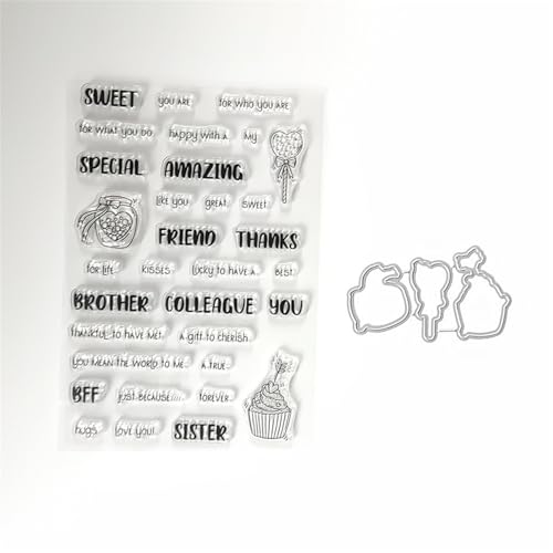 Englische Wörter Stempel und Stanzen Set, Stempel Stanzformen Sets Scrapbooking Prägeschablone Für DIY Scrapbooking Kunsthandwerk Englische Wörter Stempel und Stanzen Set, Stempel Stanzformen Sets Scrapbooking Prägeschablone Für DIY Scrapbooking Kunsthandwerk von Lotmouday