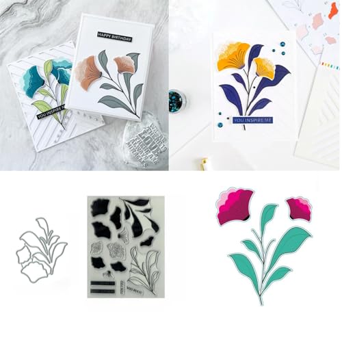 Flower Stempel und Stanzen Set, Stempel Stanzformen Sets Scrapbooking Prägeschablone Für DIY Scrapbooking Kunsthandwerk von Lotmouday