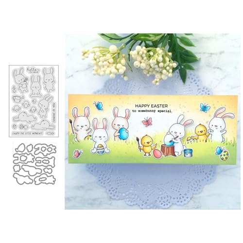 Fröhliches Kaninchen Stempel und Stanzen Set, Stempel Stanzformen Sets Scrapbooking Prägeschablone Für DIY Scrapbooking Kunsthandwerk Fröhliches Kaninchen Stempel und Stanzen Set, Stempel Stanzformen Sets Scrapbooking Prägeschablone Für DIY Scrapbooking Kunsthandwerk von Lotmouday