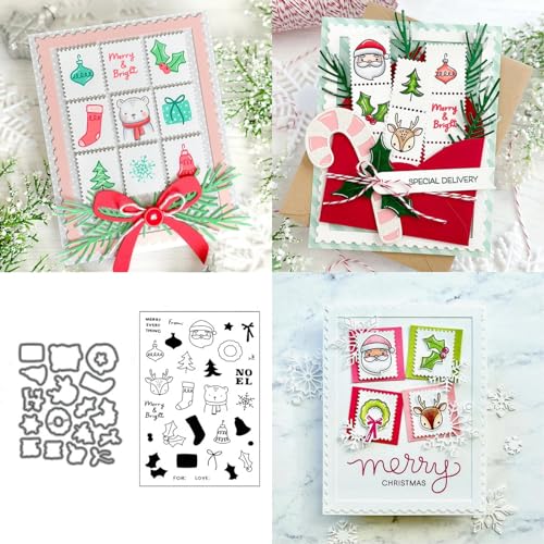 Frohe Weihnachten Stempel und Stanzen Set, Stempel Stanzformen Sets Scrapbooking Prägeschablone Für DIY Scrapbooking Kunsthandwerk Frohe Weihnachten Stempel und Stanzen Set, Stempel Stanzformen Sets Scrapbooking Prägeschablone Für DIY Scrapbooking Kunsthandwerk von Lotmouday