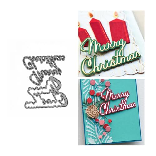 Frohe Weihnachten Worte Metall Stanzschablone, Stanzformen, Stanzbögen, Prägeschablonen, Cutting Die Set, Stanzschablonen für DIY Scrapbooking, Fotoalbum Dekorative von Lotmouday