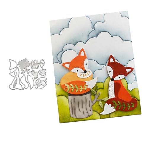 Fuchs Metall Stanzschablone, Stanzformen, Stanzbögen, Prägeschablonen, Cutting Die Set, Stanzschablonen für DIY Scrapbooking, Fotoalbum Dekorative von Lotmouday