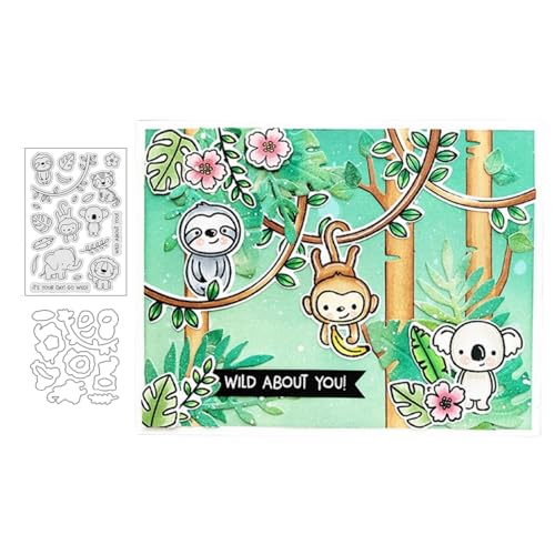 Glücklicher Zoo Stempel und Stanzen Set, Stempel Stanzformen Sets Scrapbooking Prägeschablone Für DIY Scrapbooking Kunsthandwerk Glücklicher Zoo Stempel und Stanzen Set, Stempel Stanzformen Sets Scrapbooking Prägeschablone Für DIY Scrapbooking Kunsthandwerk von Lotmouday
