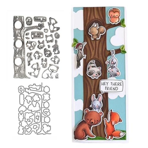 Große Baumtiere Stempel und Stanzen Set, Stempel Stanzformen Sets Scrapbooking Prägeschablone Für DIY Scrapbooking Kunsthandwerk Große Baumtiere Stempel und Stanzen Set, Stempel Stanzformen Sets Scrapbooking Prägeschablone Für DIY Scrapbooking Kunsthandwerk von Lotmouday