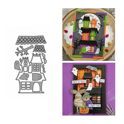 Halloween Haus Metall Stanzschablone, Stanzformen, Stanzbögen, Prägeschablonen, Cutting Die Set, Stanzschablonen für DIY Scrapbooking, Fotoalbum Dekorative Halloween Haus Metall Stanzschablone, Stanzformen, Stanzbögen, Prägeschablonen, Cutting Die Set, Stanzschablonen für DIY Scrapbooking, Fotoalbum Dekorative von Lotmouday