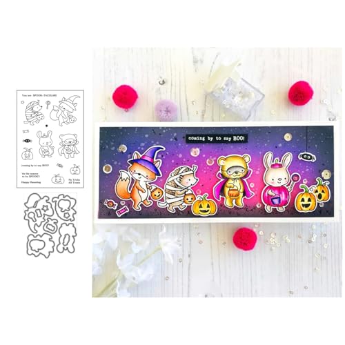 Halloween-Tiere Stempel und Stanzen Set, Stempel Stanzformen Sets Scrapbooking Prägeschablone Für DIY Scrapbooking Kunsthandwerk Halloween-Tiere Stempel und Stanzen Set, Stempel Stanzformen Sets Scrapbooking Prägeschablone Für DIY Scrapbooking Kunsthandwerk von Lotmouday
