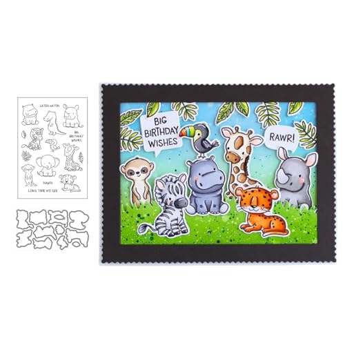 Happy Birthday Tiere Stempel und Stanzen Set, Stempel Stanzformen Sets Scrapbooking Prägeschablone Für DIY Scrapbooking Kunsthandwerk Happy Birthday Tiere Stempel und Stanzen Set, Stempel Stanzformen Sets Scrapbooking Prägeschablone Für DIY Scrapbooking Kunsthandwerk von Lotmouday