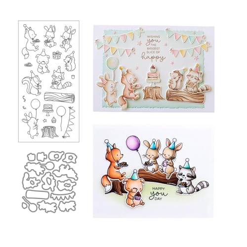 Happy Birthday Tiere Stempel und Stanzen Set, Stempel Stanzformen Sets Scrapbooking Prägeschablone Für DIY Scrapbooking Kunsthandwerk Happy Birthday Tiere Stempel und Stanzen Set, Stempel Stanzformen Sets Scrapbooking Prägeschablone Für DIY Scrapbooking Kunsthandwerk von Lotmouday