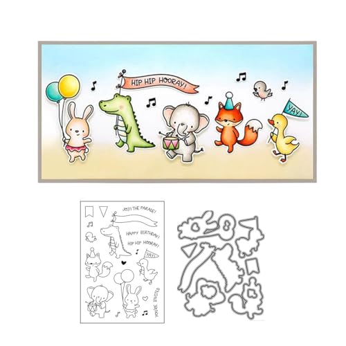 Happy Birthday Tiere Stempel und Stanzen Set, Stempel Stanzformen Sets Scrapbooking Prägeschablone Für DIY Scrapbooking Kunsthandwerk Happy Birthday Tiere Stempel und Stanzen Set, Stempel Stanzformen Sets Scrapbooking Prägeschablone Für DIY Scrapbooking Kunsthandwerk von Lotmouday