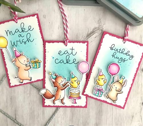 Happy Birthday Tiere Stempel und Stanzen Set, Stempel Stanzformen Sets Scrapbooking Prägeschablone Für DIY Scrapbooking Kunsthandwerk von Lotmouday