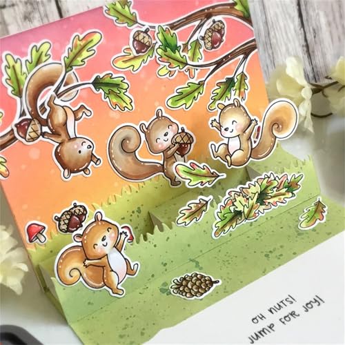 Herbst-Eichhörnchen-Tannenzapfen Stempel und Stanzen Set, Stempel Stanzformen Sets Scrapbooking Prägeschablone Für DIY Scrapbooking Kunsthandwerk Herbst-Eichhörnchen-Tannenzapfen Stempel und Stanzen Set, Stempel Stanzformen Sets Scrapbooking Prägeschablone Für DIY Scrapbooking Kunsthandwerk von Lotmouday