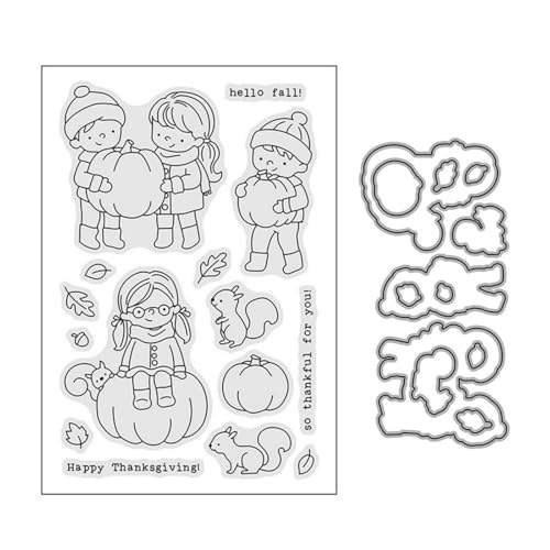 Herbst Junge Mädchen Stempel und Stanzen Set, Stempel Stanzformen Sets Scrapbooking Prägeschablone Für DIY Scrapbooking Kunsthandwerk Herbst Junge Mädchen Stempel und Stanzen Set, Stempel Stanzformen Sets Scrapbooking Prägeschablone Für DIY Scrapbooking Kunsthandwerk von Lotmouday