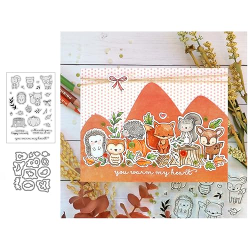 Herbsttiere Stempel und Stanzen Set, Stempel Stanzformen Sets Scrapbooking Prägeschablone Für DIY Scrapbooking Kunsthandwerk Herbsttiere Stempel und Stanzen Set, Stempel Stanzformen Sets Scrapbooking Prägeschablone Für DIY Scrapbooking Kunsthandwerk von Lotmouday