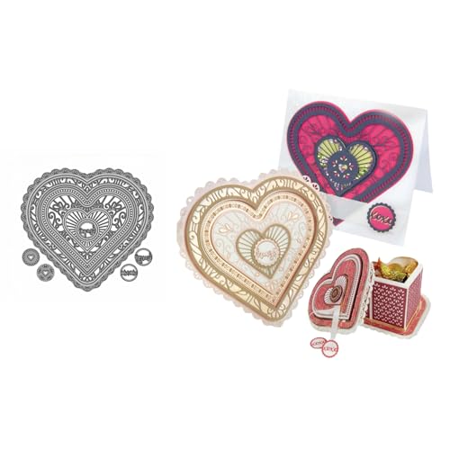 Herz Metall Stanzschablone, Stanzformen, Stanzbögen, Prägeschablonen, Cutting Die Set, Stanzschablonen für DIY Scrapbooking, Fotoalbum Dekorative von Lotmouday
