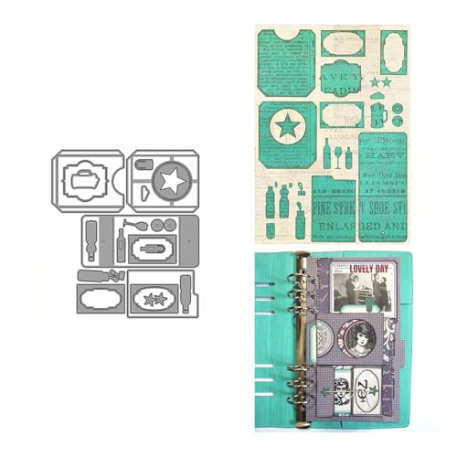 Journalbuch Metall Stanzschablone, Stanzformen, Stanzbögen, Prägeschablonen, Cutting Die Set, Stanzschablonen für DIY Scrapbooking, Fotoalbum Dekorative von Lotmouday