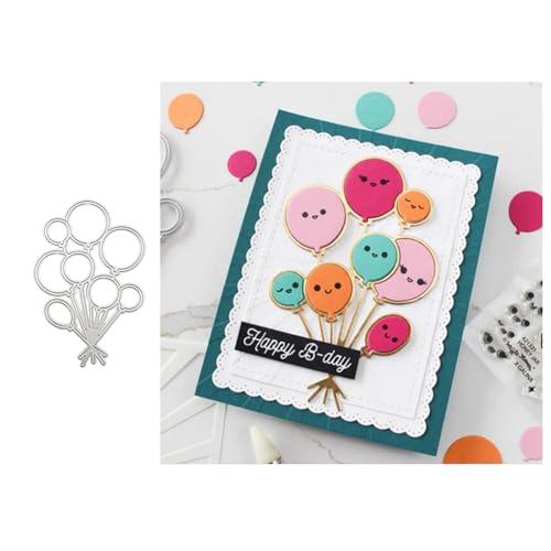 Luftballons Metall Stanzschablone, Stanzformen, Stanzbögen, Prägeschablonen, Cutting Die Set, Stanzschablonen für DIY Scrapbooking, Fotoalbum Dekorative von Lotmouday