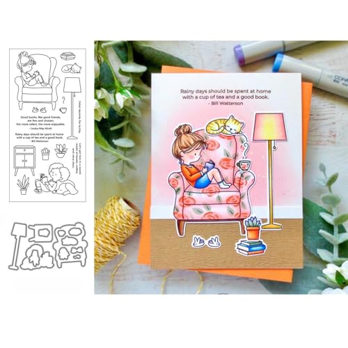 Mädchen-Katze Stempel und Stanzen Set, Stempel Stanzformen Sets Scrapbooking Prägeschablone Für DIY Scrapbooking Kunsthandwerk Mädchen-Katze Stempel und Stanzen Set, Stempel Stanzformen Sets Scrapbooking Prägeschablone Für DIY Scrapbooking Kunsthandwerk von Lotmouday