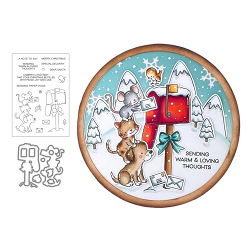 Maus-Briefkasten Stempel und Stanzen Set, Stempel Stanzformen Sets Scrapbooking Prägeschablone Für DIY Scrapbooking Kunsthandwerk von Lotmouday
