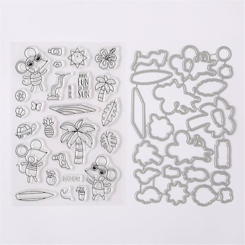 Maus Strandparty Stempel und Stanzen Set, Stempel Stanzformen Sets Scrapbooking Prägeschablone Für DIY Scrapbooking Kunsthandwerk Maus Strandparty Stempel und Stanzen Set, Stempel Stanzformen Sets Scrapbooking Prägeschablone Für DIY Scrapbooking Kunsthandwerk von Lotmouday