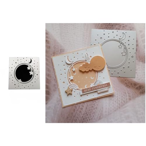 Mondstern Rahmen Metall Stanzschablone, Stanzformen, Stanzbögen, Prägeschablonen, Cutting Die Set, Stanzschablonen für DIY Scrapbooking, Fotoalbum Dekorative von Lotmouday