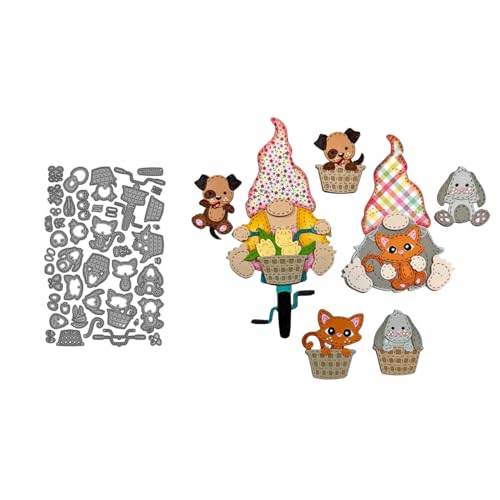 Niedliche Tiere Metall Stanzschablone, Stanzformen, Stanzbögen, Prägeschablonen, Cutting Die Set, Stanzschablonen für DIY Scrapbooking, Fotoalbum Dekorative von Lotmouday