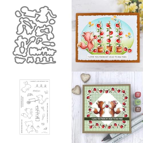 Niedliche Tiere Stempel und Stanzen Set, Stempel Stanzformen Sets Scrapbooking Prägeschablone Für DIY Scrapbooking Kunsthandwerk von Lotmouday