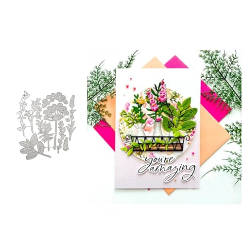 Pflanze Blume Metall Stanzschablone, Stanzformen, Stanzbögen, Prägeschablonen, Cutting Die Set, Stanzschablonen für DIY Scrapbooking, Fotoalbum Dekorative von Lotmouday