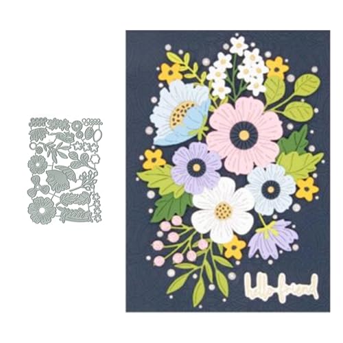 Rahmen Blume Metall Stanzschablone, Stanzformen, Stanzbögen, Prägeschablonen, Cutting Die Set, Stanzschablonen für DIY Scrapbooking, Fotoalbum Dekorative von Lotmouday
