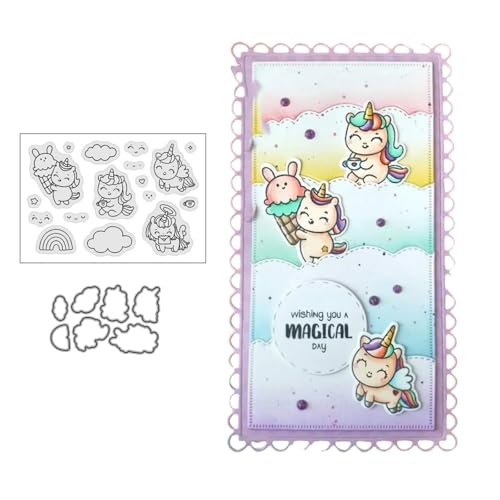 Regenbogenpferd Stempel und Stanzen Set, Stempel Stanzformen Sets Scrapbooking Prägeschablone Für DIY Scrapbooking Kunsthandwerk Regenbogenpferd Stempel und Stanzen Set, Stempel Stanzformen Sets Scrapbooking Prägeschablone Für DIY Scrapbooking Kunsthandwerk von Lotmouday