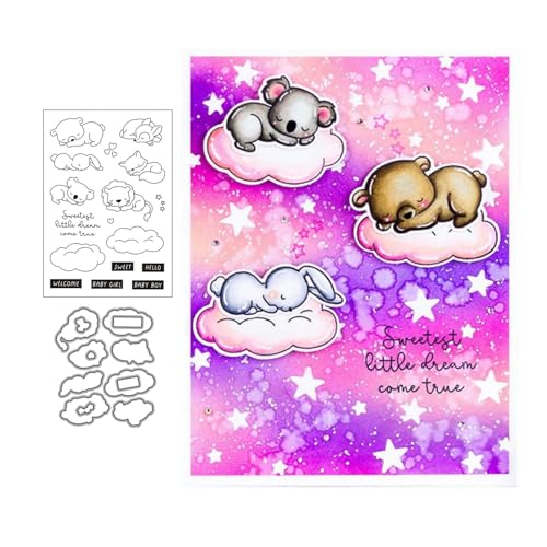 Schlafende Tiere Stempel und Stanzen Set, Stempel Stanzformen Sets Scrapbooking Prägeschablone Für DIY Scrapbooking Kunsthandwerk Schlafende Tiere Stempel und Stanzen Set, Stempel Stanzformen Sets Scrapbooking Prägeschablone Für DIY Scrapbooking Kunsthandwerk von Lotmouday