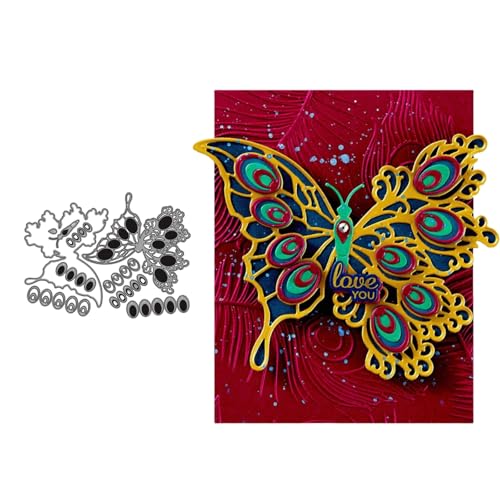 Schmetterling Metall Stanzschablone, Stanzformen, Stanzbögen, Prägeschablonen, Cutting Die Set, Stanzschablonen für DIY Scrapbooking, Fotoalbum Dekorative von Lotmouday