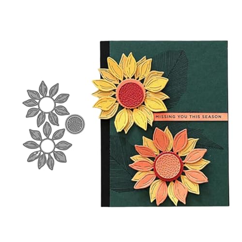 Sonnenblume Metall Stanzschablone, Stanzformen, Stanzbögen, Prägeschablonen, Cutting Die Set, Stanzschablonen für DIY Scrapbooking, Fotoalbum Dekorative von Lotmouday