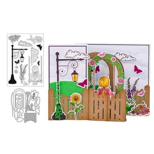 Straßenlaternenmädchen Stempel und Stanzen Set, Stempel Stanzformen Sets Scrapbooking Prägeschablone Für DIY Scrapbooking Kunsthandwerk Straßenlaternenmädchen Stempel und Stanzen Set, Stempel Stanzformen Sets Scrapbooking Prägeschablone Für DIY Scrapbooking Kunsthandwerk von Lotmouday