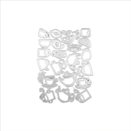 Teetasse Metall Stanzschablone, Stanzformen, Stanzbögen, Prägeschablonen, Cutting Die Set, Stanzschablonen für DIY Scrapbooking, Fotoalbum Dekorative von Lotmouday