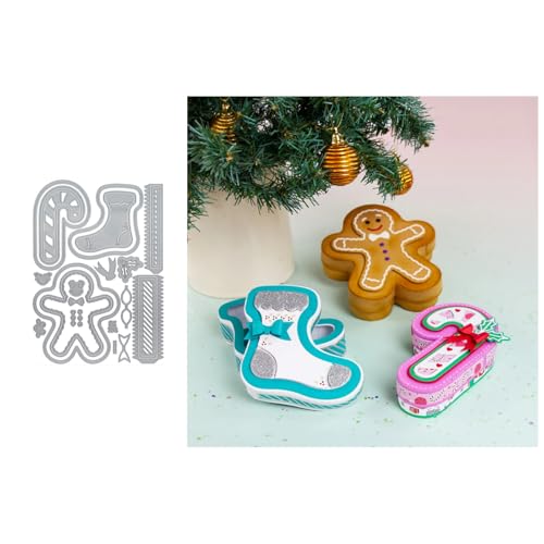Weihnachten Candy Cookie Metall Stanzschablone, Stanzformen, Stanzbögen, Prägeschablonen, Cutting Die Set, Stanzschablonen für DIY Scrapbooking, Fotoalbum Dekorative von Lotmouday