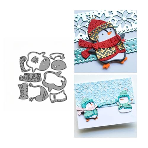 Weihnachten Pinguin Metall Stanzschablone, Stanzformen, Stanzbögen, Prägeschablonen, Cutting Die Set, Stanzschablonen für DIY Scrapbooking, Fotoalbum Dekorative von Lotmouday